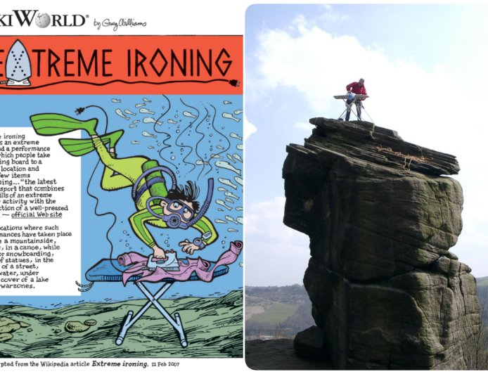 (EURI) Top 30 cuộc thi độc đáo chỉ có tại châu Âu - P3 - Extreme ironing (Anh): Giải thi đấu ủi đồ "trèo đèo vượt suối" gay cấn nhất thế giới